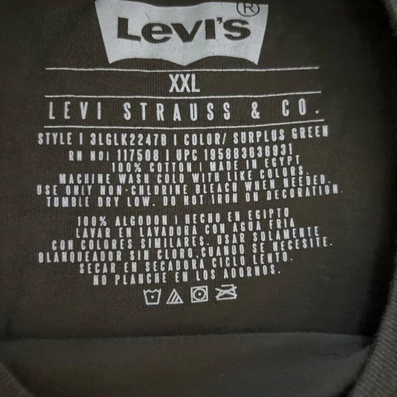 Levi's Men's Dark Green Graphic Long Sleeve Tee - Picture 3 of 3